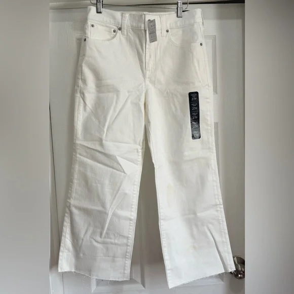 J. Crew White Wide-Leg Crop Jeans - Picture 3 of 14
